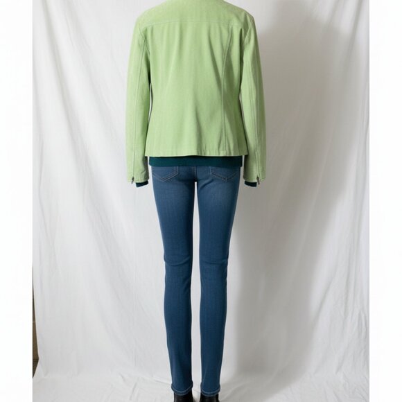Coldwater Creek Vintage Women's Lime Green Suede Jacket XL - Picture 5 of 16